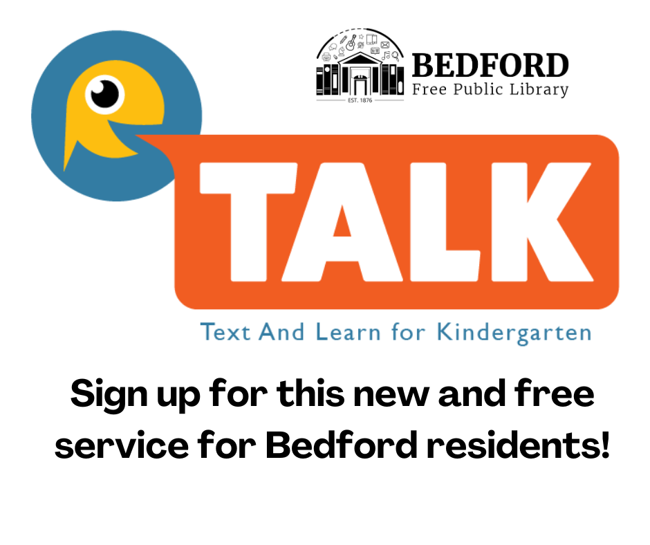 talk logo text reads sign up for this new and free service for Bedford residents